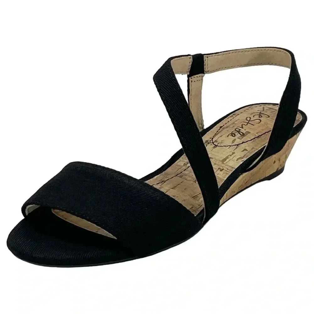 Life Stride Yasmine Womens Canvas Wedge Dress Sandals Soft System Insole Size 5M